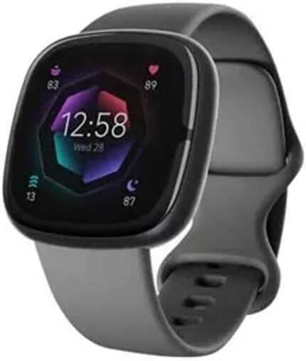 Fitbit Sense 2 Advanced Health and Fitness Smartwatch with Tools to Manage Stress and Sleep, ECG App, SpO2, 24/7 Heart Rate and GPS, Shadow Grey/Graphite, One Size (S & L Bands Included)