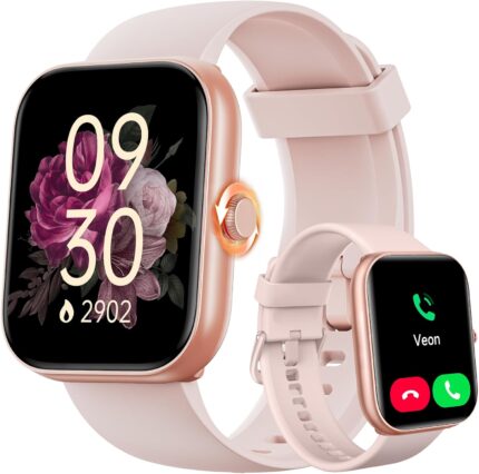 ENOMIR Smart Watch for Women Men (Answer/Make Calls) Compatible with iPhone/Android/Samsung, Alexa Built-in, [1.91″ HD Screen] Waterproof Fitness Watch with Heart Rate/Sleep/SpO2 Monitor(Pink)