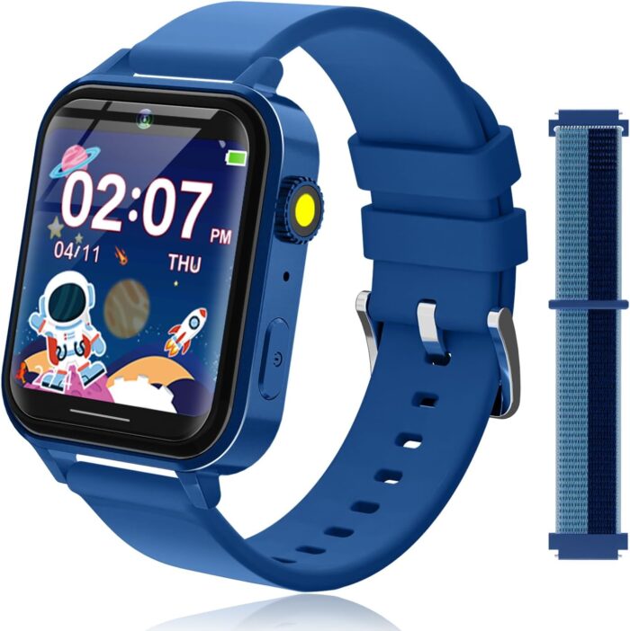 Smart Watch for Kids 3-12 Year Old, Kids Smart Watch 30 Puzzle Games, HD Camera, Alarm Clock, Music, Flashcard, Storytelling Educational Toys Kids Watch Gifts for Boys Girls Ages 7 8 9 10 11 12 Blue