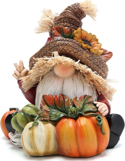 Hodao Fall Thanksgiving Pumpkin Gnomes Decorations Handmade Swedish Tomte Gnomes Elf for Fall Thanksgiving Decor Gift – Fall Thanksgiving Party Home Gnomes Decor – Thanksgiving Autumn Gift