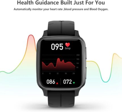 FITVII Fitness Tracker, Smart Watch with 24/7 Blood Pressure Heart Rate and Blood Oxygen Monitor, Sleep Tracker with Calorie Step Counter, IP68 Waterproof Activity Tracker for Women Men Android iOS