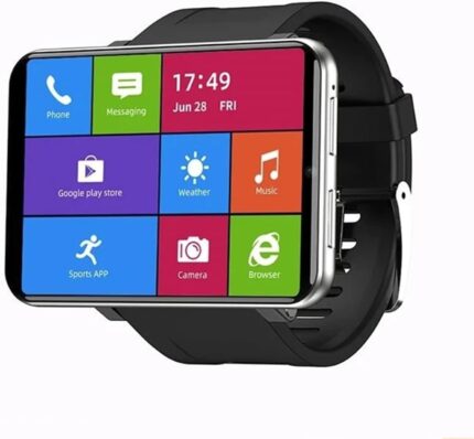 4G Smart Watch 2.86 Inch Screen Android 7.1 1GB+16GB 5MP Camera 2700mAh Battery Smartwatch for Men (Silver, 1GB+16GB)