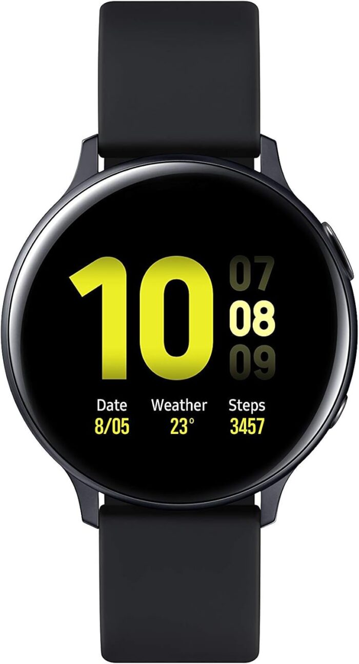 Samsung Galaxy Watch Active2 – IP68 Water Resistant, Aluminum Bezel, GPS, Heart Rate, Fitness Bluetooth Smartwatch – International Version (R830 – 40mm, Aqua Black) (Renewed)