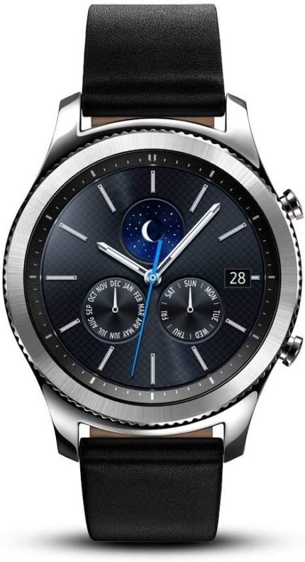 Samsung Gear S3 Classic Smartwatch 4GB SM-R770 with Leather Band (Silver) Tizen OS – International Version with No Warranty (Renewed)