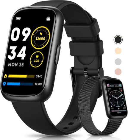 Fitness Tracker- Smart Watches for Women Men with 24/7 Heart Rate Monitor Blood Oxygen Sleep Tracker, Waterproof Fitness Watch, Activity Smartwatch for Android iPhone, Calorie Distance Pedometer, Gift