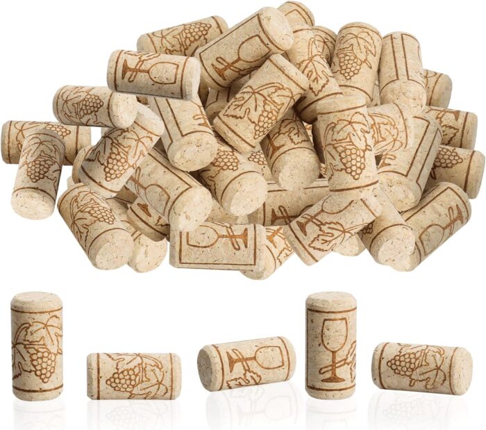 100 Pieces #8 Natural Wine Corks, 7/8″ x 1 3/4″ Wine Bottle Cork Stoppers, Premium Straight Cork for Wine Bottle Crafting Decor Homemade Wine