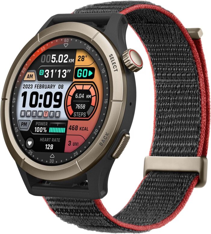 Amazfit Cheetah Pro 47mm Running Sports Smart Watch with Dual-Band GPS, Route navigation, Offline Maps, Training Template, 1.45” AMOLED Display, 14-Day Battery Life, Heart Rate & Sleep Monitoring