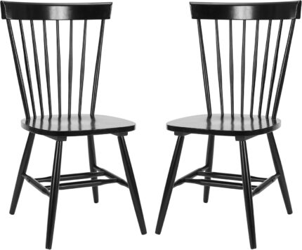 SAFAVIEH Parker Spindle Windsor Set of 2 Dining Chair, 17, Black