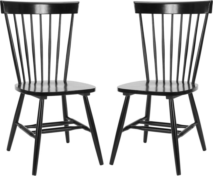 SAFAVIEH Parker Spindle Windsor Set of 2 Dining Chair, 17, Black